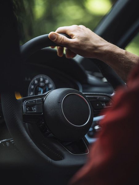 Man driving a car